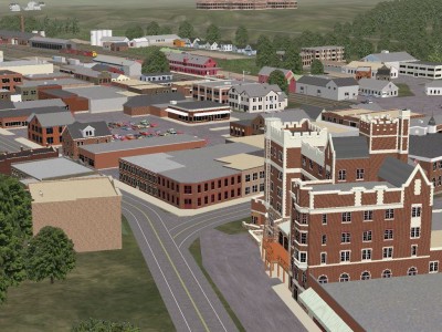 A really great view of Kentville looking north across the DAR yard and showing off Paul's 3d modelling talents.