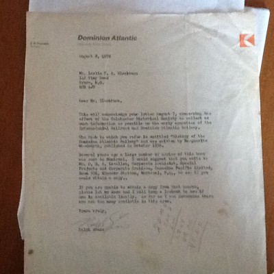 Letter from office Kentville