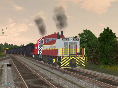 A not likely but photogenic photo never the less of two SW1200RSs pulling hard on a short gypsum cut just outside of Coldbrook.