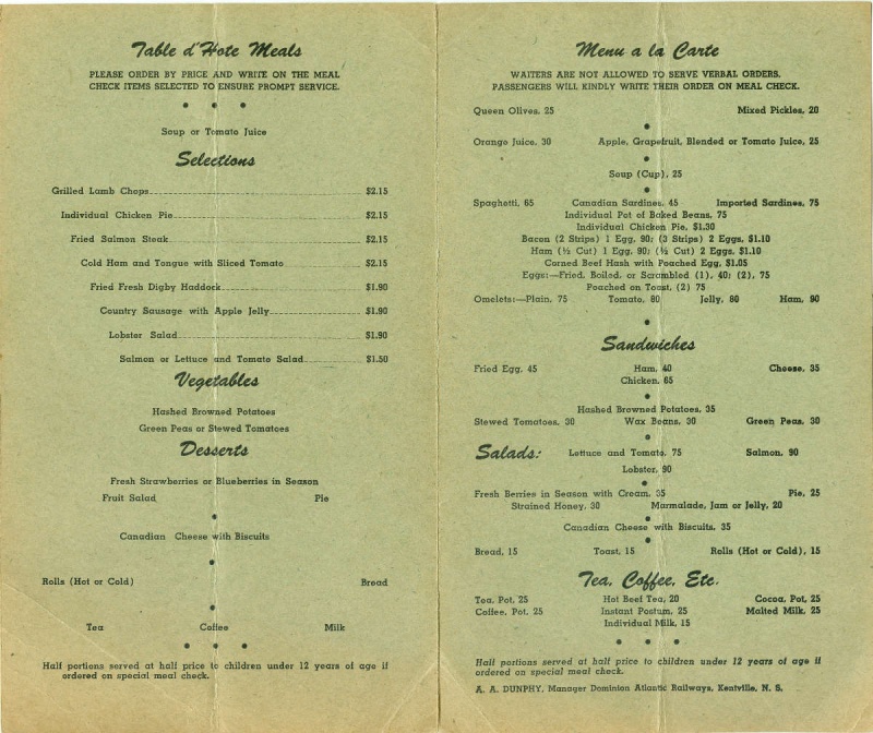 Buffet Service Menu In c1948.jpg