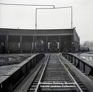 DAR - Kentville Roundhouse - SW1200 and Steam Locomotives-Harold Jenkins Photo-1959.jpg