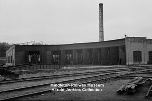 DAR - Kentville Roundhouse with SW1200s-12June1960.JPG