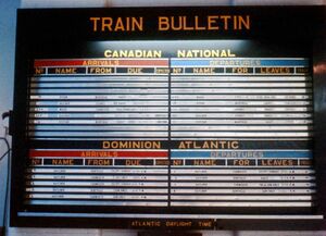 Halifax Schedule Board July 18 1967.jpg